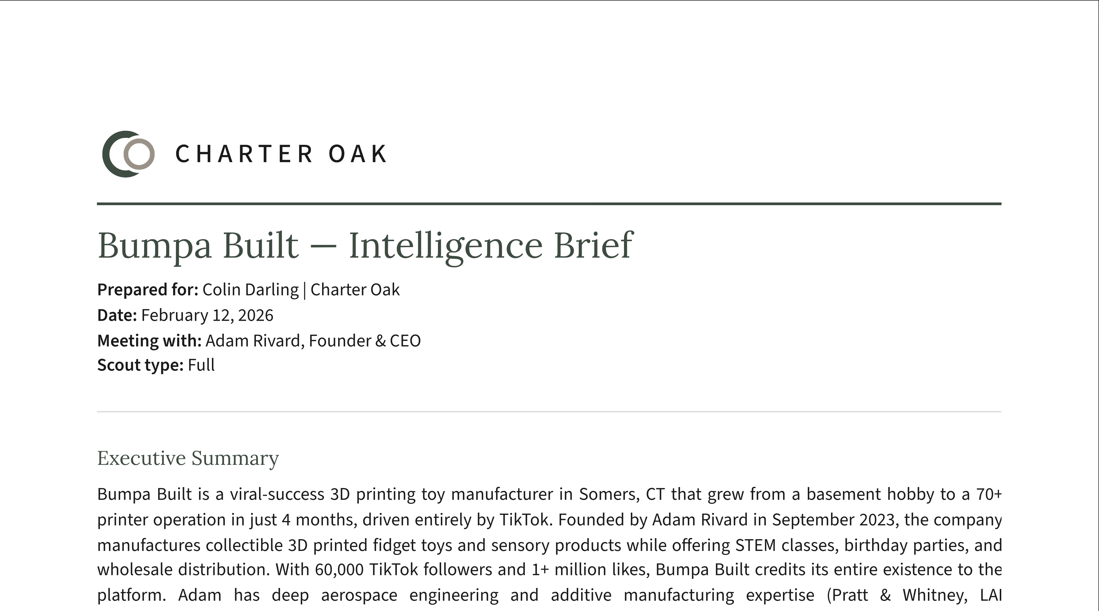 Scout Intelligence Brief - Bumpa